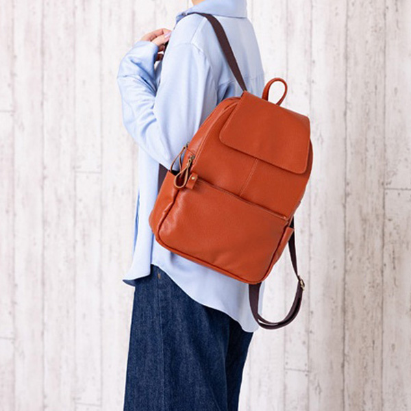 豊岡工房　 軽量牛革リュック　キャメル